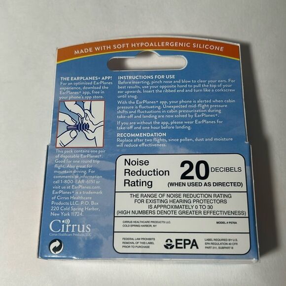 NIB 2 Pairs Earplanes For Kids & Smaller Ears - Picture 3 of 3